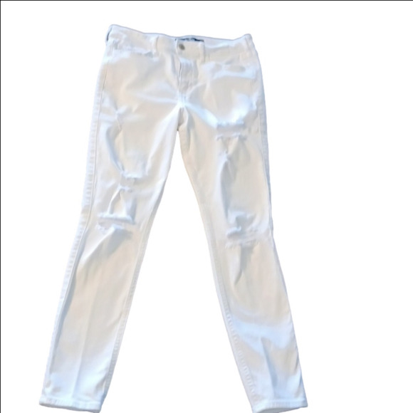 HOLLISTER WHITE, HIGH RISE, SUPER SKINNY, 9R TAG SAYS 29WL30. - Picture 1 of 9